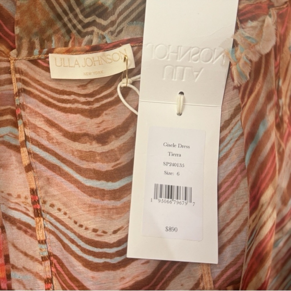 Ulla Johnson Women’s Gisele Silk Watercolor Print Sleeveless Midi Cocktail Dress - Picture 11 of 13